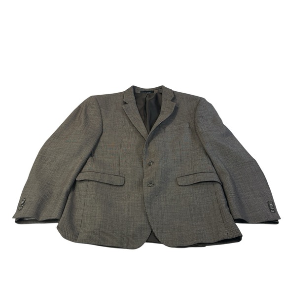 Kenneth Cole Other - Kenneth Cole New York Blazer 44S Wool Micro Check Gray/Brown Sport Coat Jacket